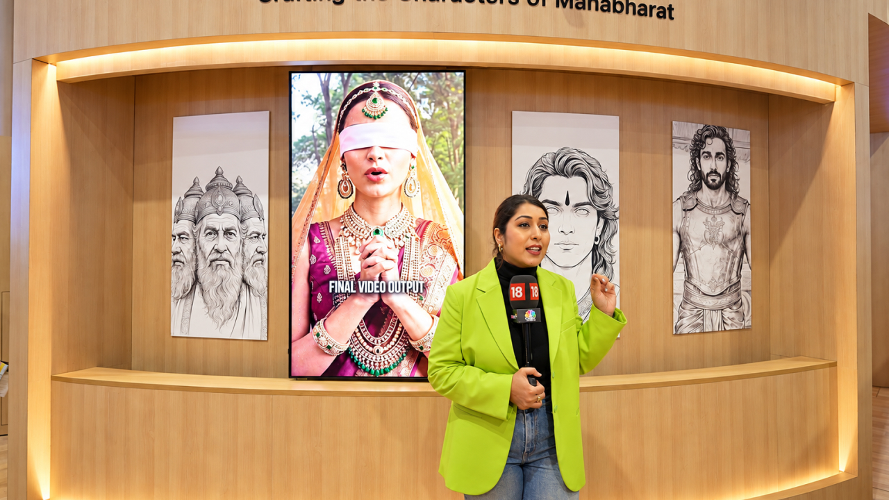 Interactive digital character creation experience showcasing AI-assisted storytelling for Mahabharat characters.